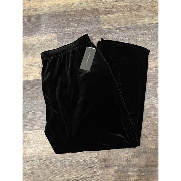 Intro Love The Fit Womens Black Velvet Pull On Relaxed Elastic Waist Pant 3X NWT - Picture 1 of 5